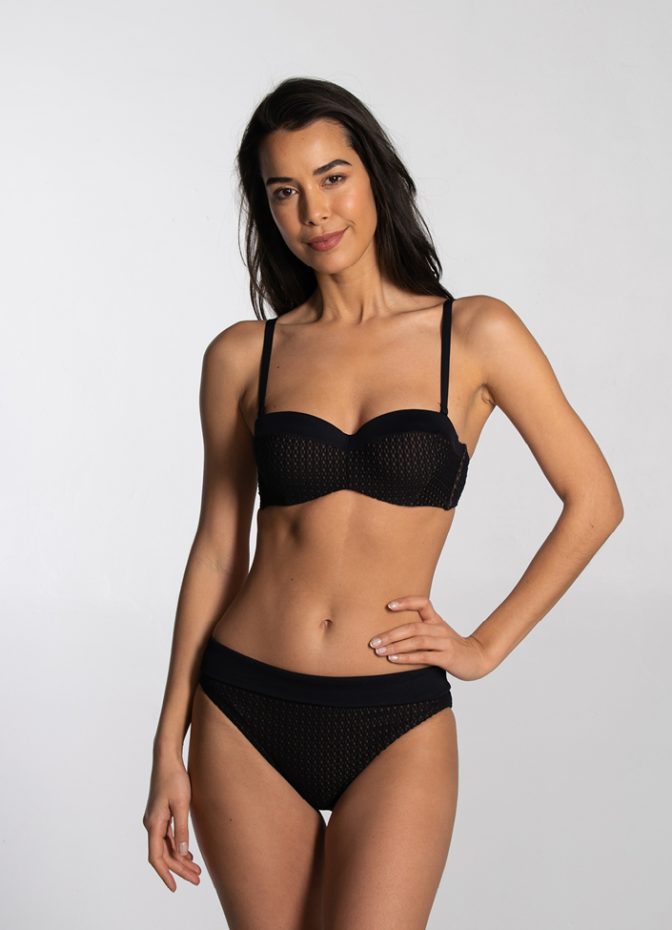 Cyell sexy Bandeau Bikini Oberteil in schwarz LaViolett Dessous