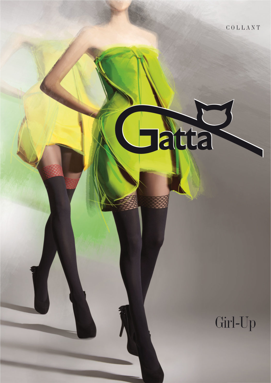 gatta-strumpfhose-girl-up19 Damen Strumpfhose in Overkneeoptik